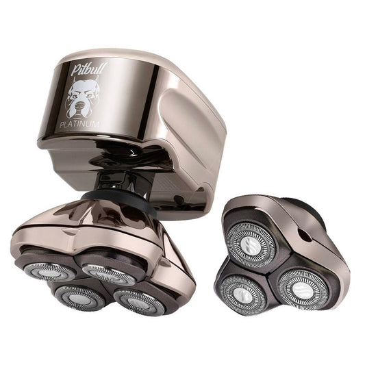 Pitbull Platinum PRO Rasoir Electrique Homme pour tête et visage avec une lame CR3 en plus